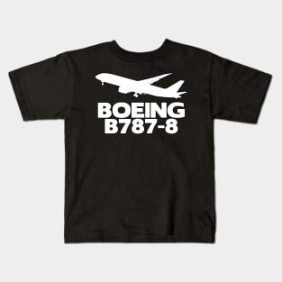 Boeing B787-8 Silhouette Print (White) Kids T-Shirt